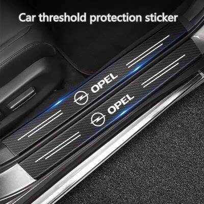 ▨ Carbon Fiber Car Threshold Anti Scratch Decal Auto Door Trunk Protective Strip For opel insignia astra j h g corsa d zafira b