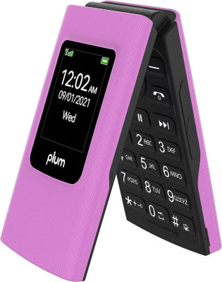 Plum Flipper 4G Volte Unlocked Flip Phone 2022 Model ATT Tmobile Speed Talk - Pink