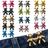 Cute Bear Pin Waist Clip Metal Snap Fastener Pants Pins Detachable Button Sewing-Free Buckle Jeans Reduce Waist Tighten Brooch