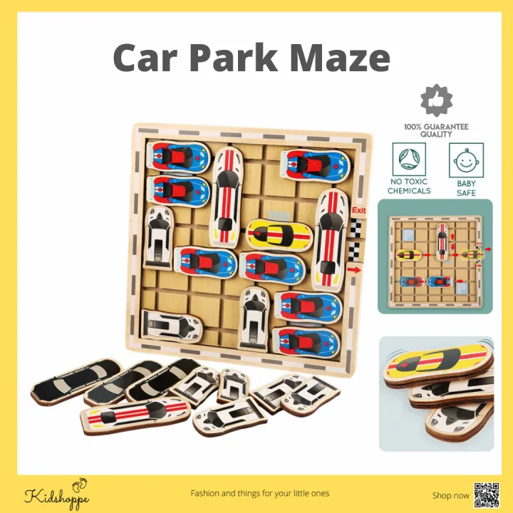 Kidshoppe car park maze wooden educational toy puzzle like parking lot