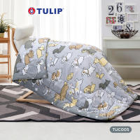 TULIP ผ้าห่มอเนกประสงค์พิมพ์ลายหมาจ๋า รุ่น Tulip cotton mix ผ้าห่มลิขสิทธิ์แท้ทิวลิปขนาดกำลังดีลาย TUC005