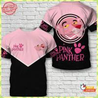 2023 new arrive- xzx180305   Classic Unisex T-shirt slow back retro gangster Pink Panther 3D