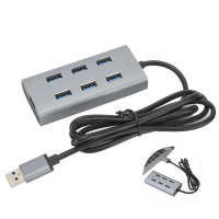 【On Sale】 liaoxian3105992120 USB 3.0 Hub 7พอร์ต5Gbps อะแดปเตอร์แบบพกพาอลูมิเนียมอัลลอยด์สถานีสำหรับแล็ปท็อปพีซี USB Hub