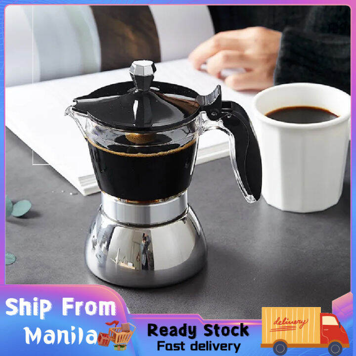 HL 200/300ml Moka Induction Stovetop Espresso Maker Moka Pot for Induction Electric Stoves