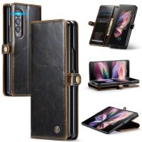 【Enjoy electronic】 Full Protection Business Leather Case for Samsung Galaxy Z Fold3 Fold 4 Fold4 Fold 3 5G Zfold4 Card Pocket Mobile Phone Cover