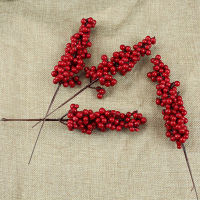+10pcslot Red Berry Bouquet Wedding Party Decor Christmas Decoration For Home Flower nch Artificial Pine Cone New Year 2022 【hot】
