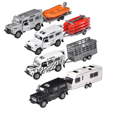 Eti Alloy Land Rover Trailer Rv Animal Transporter Animal Cage Power Control Toys Car Metal Car Open Door
