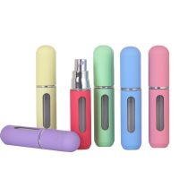 8/5ml Perfume Spray Bottle Candy Color Portable Refillable Aluminum Top Liquid Container For Cosmetics Travel Mini Beauty Tools Travel Size Bottles Co