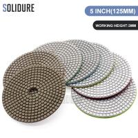 7pcs/lot 5 inch 125mm diamond marble polishing pads 3.0mm thickness for wet polishing granitemarble engineered stone