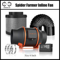 [ส่งฟรี] พัดลมดูดอากาศ Spider Farmer® 6-Inch 402 CFM Inline Fan with Smart Controller, Carbon Filter &amp; Ducting Combo