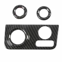 Car Carbon Fiber ABS Air Conditioning Knob Cover Trim Fit for Xpander 2022 2023