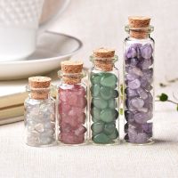 1PC Natural Crystal Glass Wishing Bottle Home Decor Healing Stone Natural Polished Stones Lucky Drifting Bottle Birthday Gifts