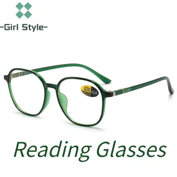 Reading Glasses, Fashion Transparent Eyeglasses, Female Elderly  High-Definition, Anti-Blue Light Glasses for Women (Color : Purple, Size :  +3)
