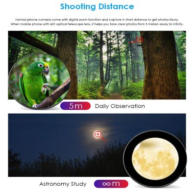 APEXEL 60x Super Telephoto Zoom Phone Lens 36X 28X Powerful Monocular Metal Telescope Mobile telephoto lens for camping TourismTH