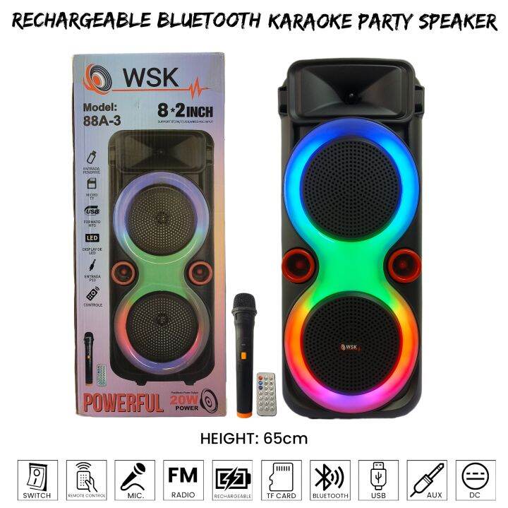 WSK 88A3 Professional Karaoke Bluetooth Party Speaker with FREE