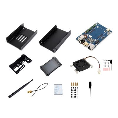 Waveshare CM4-NAS-Double-Deck with SPI 2-Inch LCD Display NAS Host for Raspberry Pi CM4 Computing Module (Without CM4)