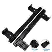 ❒❡ 1Pair Three-Section Cabinet Slides Computer Keyboard Track Buffer Slide Bracket Rail Sliding Pulley Support