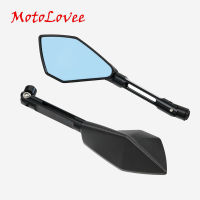 MotoLovee CNC New Aluminum Motorcycle Rearview Side Blue Glass Mirror Motorbike Back Side Mirrors For HONDA Yamaha Kawasaki Mirrors