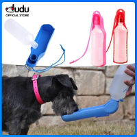 DUDU Pet 500Ml Dog Water Bottle Feeder With Bowl Plastic Portable Pets Outdoor Travel Water Bottle