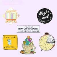 【YF】 Wholesale Student Soft Enamel Pin Books Round Alarm Lapel Brooche Jewelry for Friend