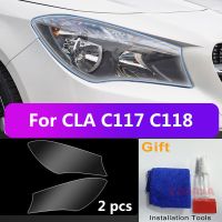 1 Set Car Headlight Front And Rear Lamp Protective Film For Mercedes Benz C117 C118 CLA 200 220 260 Black Sticker Accessories