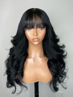 【DT】hot！ Human Hair Wigs With Bangs Wig Fringe Machine Made Glueless