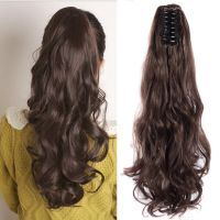 LISI GIRL Synthetic 22" Long Wavy Wrap Around Clip In Ponytail Hair Extension Heat Resistant Natural Wave Pony Tail Fake Hair Wig  Hair Extensions  Pa