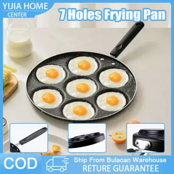 7 Hole Frying Pot Cast Iron Skillet Omelet Pan Non-Stick Egg Pancake Steak  Pan Kitchen Cooking Ham Pans Breakfast Maker Cookware - AliExpress