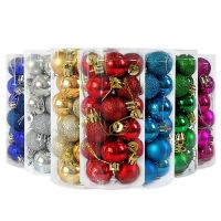 24pcs 3cm Christmas Tree Decor Ball Bauble Gold Silver Plastic Hanging Ball Ornaments Decorations for Home New Year Navidad