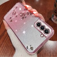 【Ready】? 1 mle high-end trrent electroplatg protective case sui for s21 new diamond-encrted luxury -clive tter powder drop-r ultra-th 1 female creative soft case