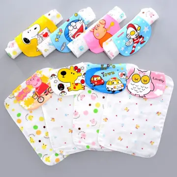 Baby Sweat Absorbent Towel Lovely Pattern Cotton Cloth Absorb Soft