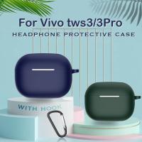 ป้องกันซิลิโคนป้องกันการตกสำหรับ Vivo Tws 3 Pro เคสหูฟังบลูทูธไร้สาย Tws3พร้อมอุปกรณ์เสริมหัวเข็มขัดป้องกันการสูญหาย