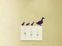 Mother Duck Leads A Group Of Duck Babies On A Walk Light Switch Decal And Sticker Rainproof Warm With Loving Vinyl Mural GA379 Wall Stickers Decals