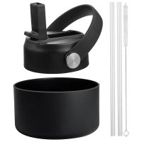 2X Wide Mouth Straw Lid and Protective Boot Combo Pack, Fit for Hydro Flask 32Oz 40Oz Wide Mouth Water Bottle