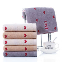 Cotton Red Heart Pattern Face Towel Bath Towels Soft Absorbent Material Cloth for Couple Clean Product Home Textile