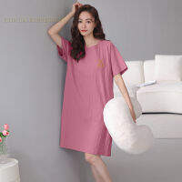 ฤดูร้อนใหม่สีทึบที่สง่างาม F Emme ชุดนอนสตรี Nightgowns Nighttie Sleepshirts สุภาพสตรี Sleepshirts ชุดบ้านแฟชั่น