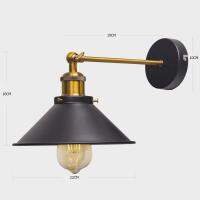 ZhaoKe Black Color Loft Industrial Wall Lamps Vintage Bedside Wall Light Metal Lampshade E27 Edison Bulbs 110V220V