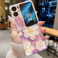 เคสสำหรับออปโป้ไฟนด์ N2แบบฝาพับบลูเรย์สุดหรูภาพสีน้ำมันเคสโทรศัพท์แบบพับได้ลายดอกไม้