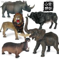 ?สัตว์จำลอง Simulation animal model of childrens cognitive plastic toys large rhino hippo lion elephants cheetah furnishing articles