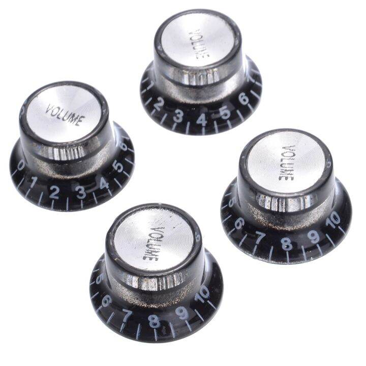 4pcs-black-reflector-volume-tone-speed-control-knob-electric-guitar-potentiometer-knobs-for-lp-sg-style-electric-guitar