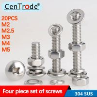 M2M2.5M3M4M5M6M8M5M6M8 stainless steel 304 large flat head cross screw nut gasket 20Pcs