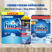 Viên rửa bát finish classic 110 viên + Bóng finish 800ml + Muối finish 1