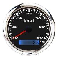 Universal Speedometer 12V/24V Odometer 85mm 60 Knot LCD Hourmeter Tachometer Backlight Meter with GPS Antenna