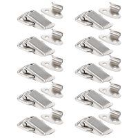 10Pcs Cabinet Spring Loaded Iron Straight Loop Toggle Latch 45Mm Length