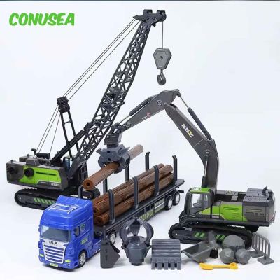 ﹍ jiozpdn055186 1: 50 modelo de carro mini simulação engenharia veículo brinquedo verde escavadeira guindaste diecasts brinquedos para crianças menino presente coletar