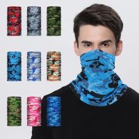 Camouflage Ice silk Breathable Face Mask / Dust Wind UV Sun Protection Bandana / Neck Gaiter / Women Men Face Scarf / Tube Headwear / Neck Cover