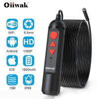 Oiiwak IP68กล้องเอนโดสโคปไวไฟขนาด2MP,กันน้ำได้อุปกรณ์ท่อผนังกล้องสำหรับแอนดรอยด์งูขนาด15ม. แท็บเล็ต IOS