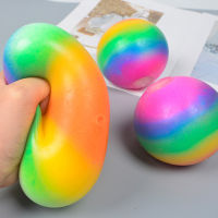 7CM Spongy Rainbow Ball Bead Stress Squeezable Hand Exercise Balls Relief Anti Stress Pop It Fidget Toy Simple Dimple Fidget Toy