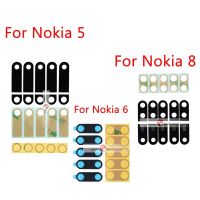 1ชุดสำหรับ Nokia 5 6 8ฝาปิดเลนส์กระจกกล้องถ่ายรูปด้านหลังพร้อมกาวสติกเกอร์อะไหล่ทดแทน