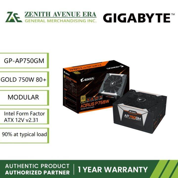 Gigabyte Aorus GP-AP750GM P750W 80+ Gold Fully Modular PSU/Power Supply ...